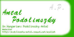 antal podolinszky business card